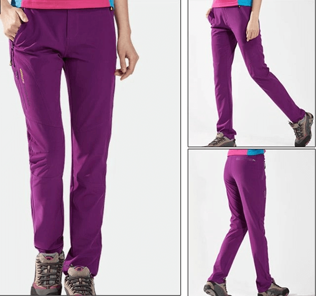 Waterproof quick dry breathable women's purple pants with pockets, ideal for trekking, hiking, and outdoor activities. SF0225